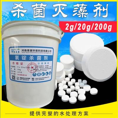 游泳池消毒片 三氯异氰尿酸氯锭200克氯片20g氯饼 泰源科技